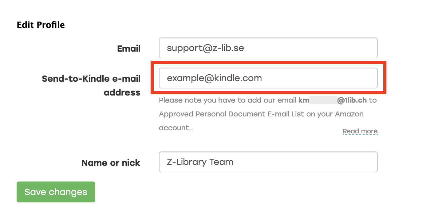Kindle email address